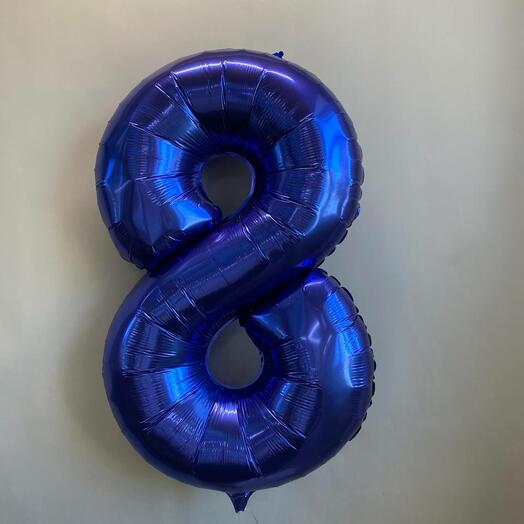 Шар Цифра 8 синяя