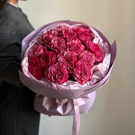 Букет "15шт пионовидных роз Country Blue"