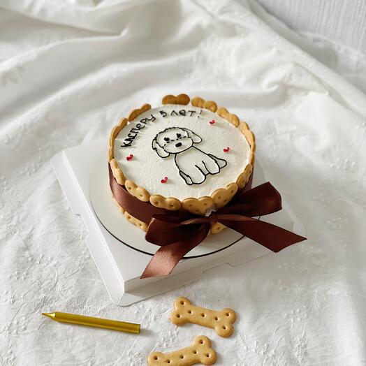 Бенто торт для собак с печеньками