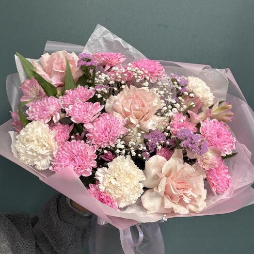 Розовый сборный букет💗