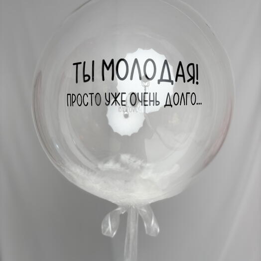 Прозрачный шар 24   с перьями