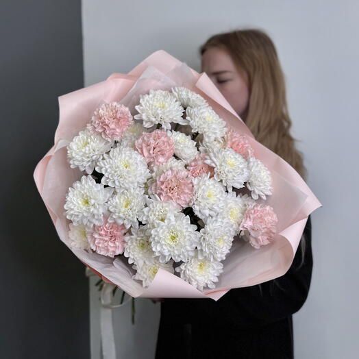 Хризантема Алтай с диантусами 0009