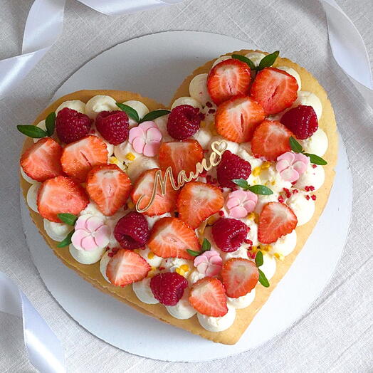 Открытый медовый торт "Сердце"