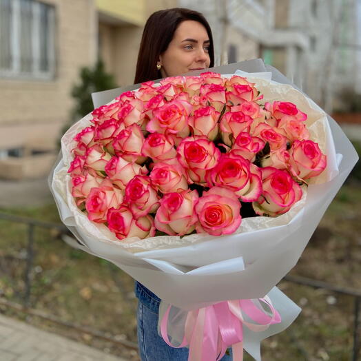 Букет роз «Любящее сердце» 45 шт