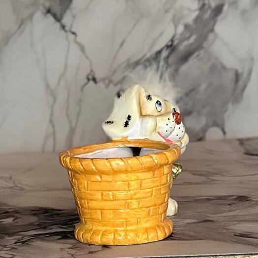 Декоративное кашпо "Собачка Милка"