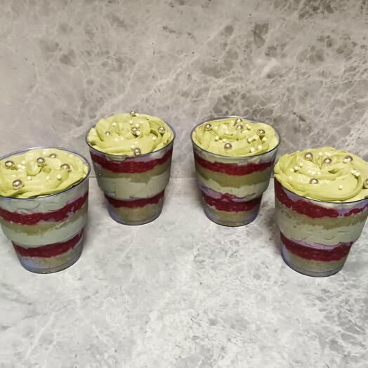 Трайфлы Фисташка-малина, набор из 4 шт