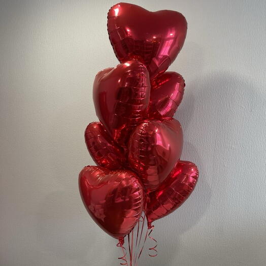 Набор из 7 шариков сердце