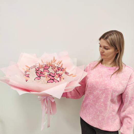 Букет из бабочек нежно розовый