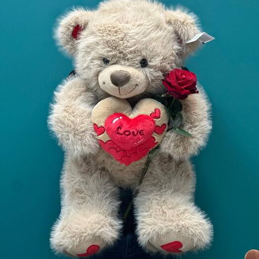 Мишка с розой 🌹