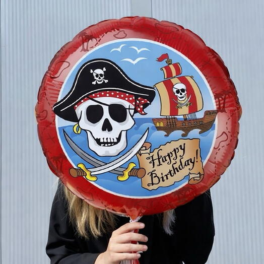 Воздушный шар Happy Birthday с пиратом