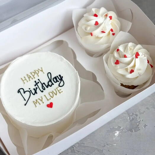 Набор бенто+ капкейки «Happy Birthday my Love» ️