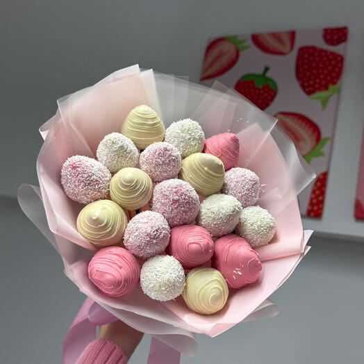 Pastel Pink Coconut   Chocolate Truffle Bouquet