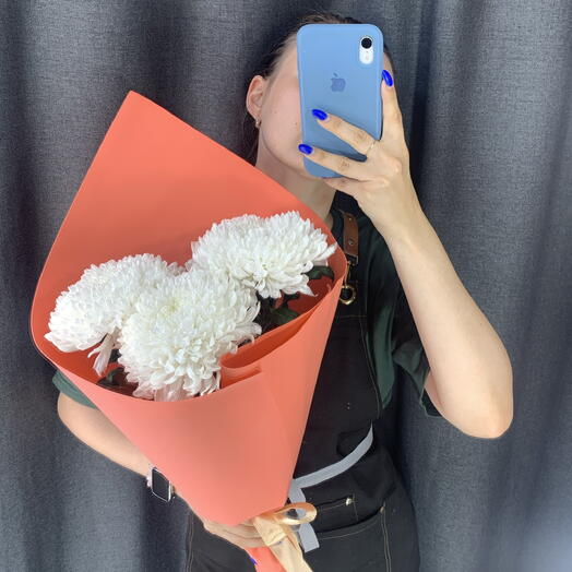 Конвертик из трех одноголовых хризантем 🍊🧡