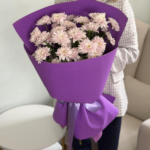 БУКЕТ ГИГАНТ💜 СО СТОЙКИМИ ХРИЗАНТЕМАМИ