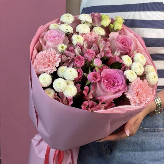 Сборный розовый букет💖