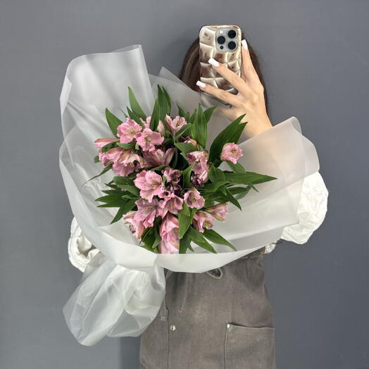 Монобукет💕 Нежная Розовая Альстромерия