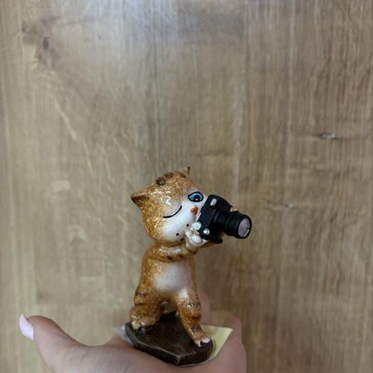 статуэтка «кот фотограф»