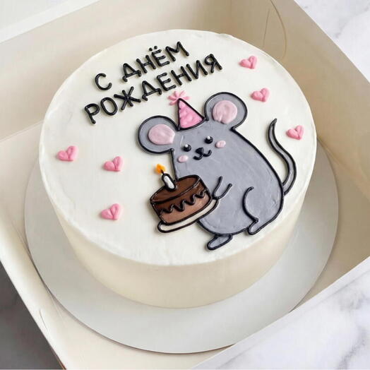 Бенто-торт «С днем рождения» с мышкой