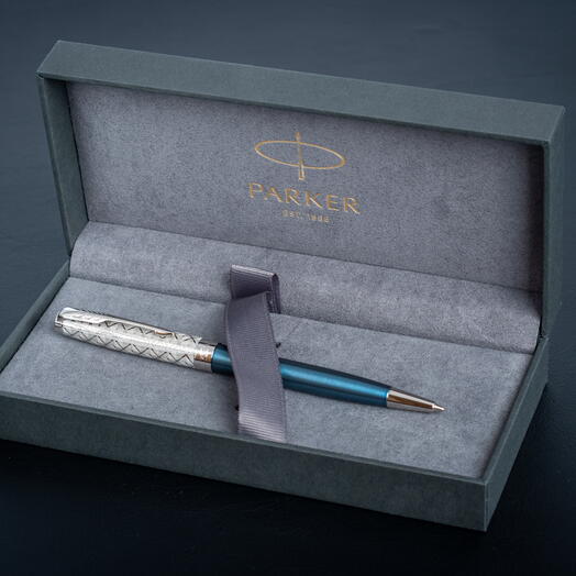 Ручка шариковая Parker Sonnet Premium Metal Blue CT