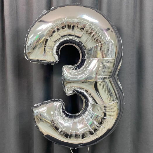Шар фольгированный цифра "3"