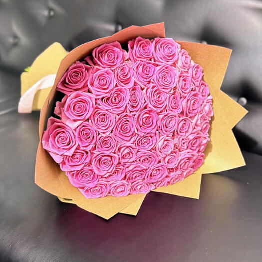 Розовые розы аква 39шт
