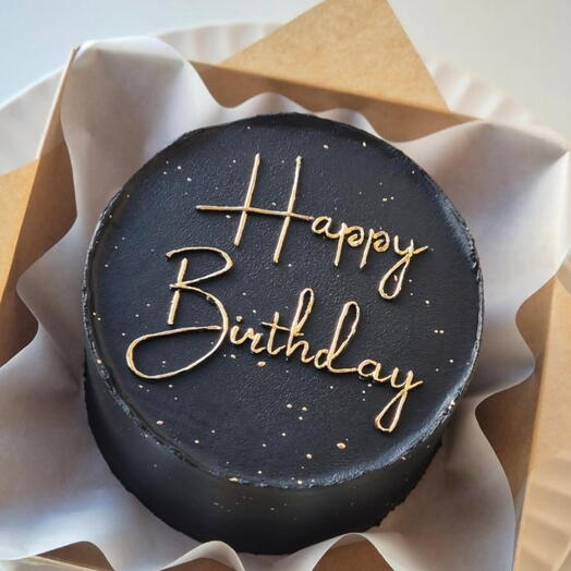 Бенто торт черный happy birthday