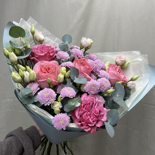 Нежный букет с пионовидными розами🌸