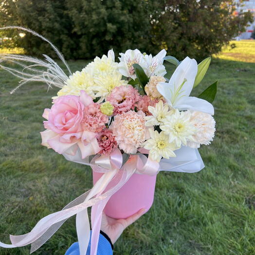 Композиция в коробке 🌸 с цветами