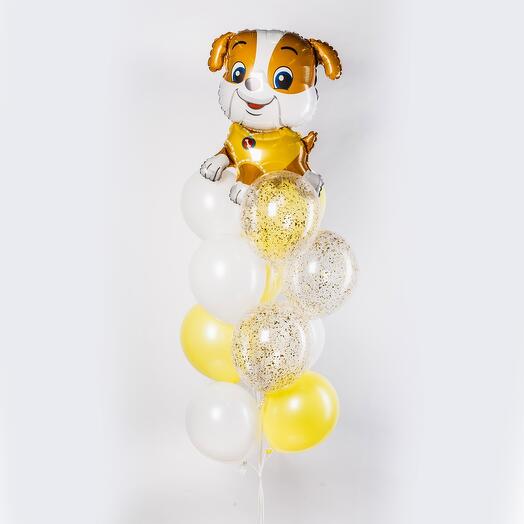 Fountain of 12 balloons "Puppy"