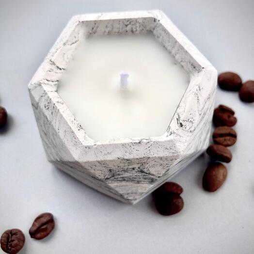 Soy candle in plaster
