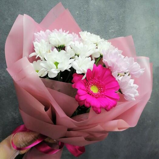 Alice bouquet - chrysanthemums with gerbera