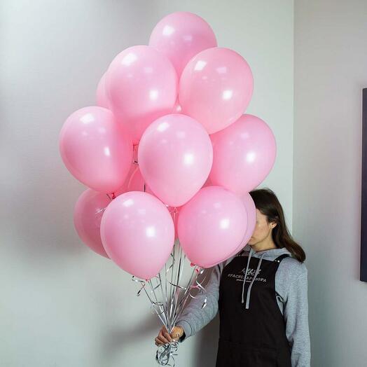 Сет из 15 розовых шаров