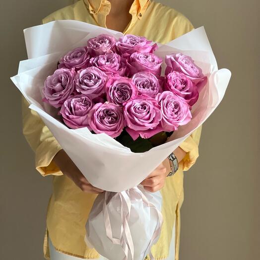15 розовых ярких пионовидных роз 💓
