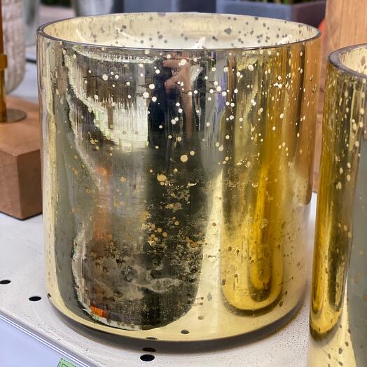 Aroma candle in a glass candlestick