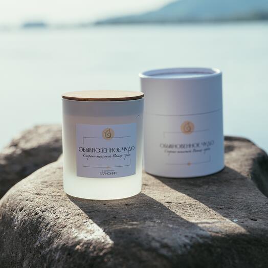 Handmade scented candle with the aroma of "Harmony"