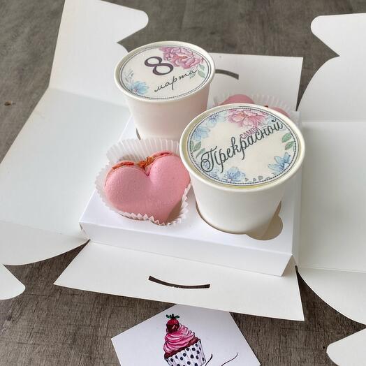 Набор из 2 Cake to go и 2 макаронс