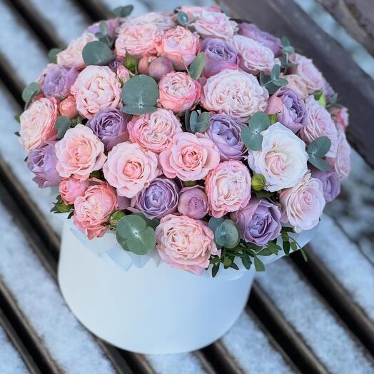 Flowers in a box peony rose
