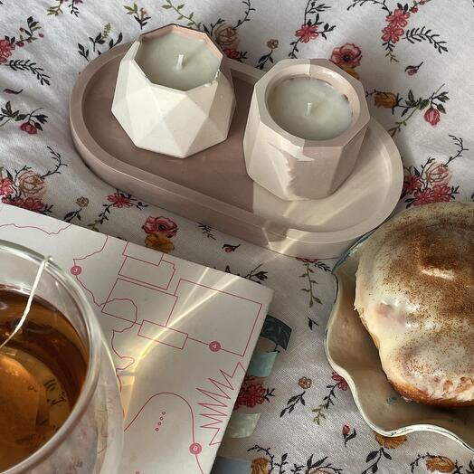 Подарочный набор — свечи на подставке ·C6·