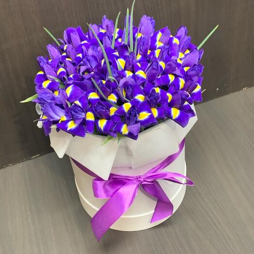 Flowers in a box of iris