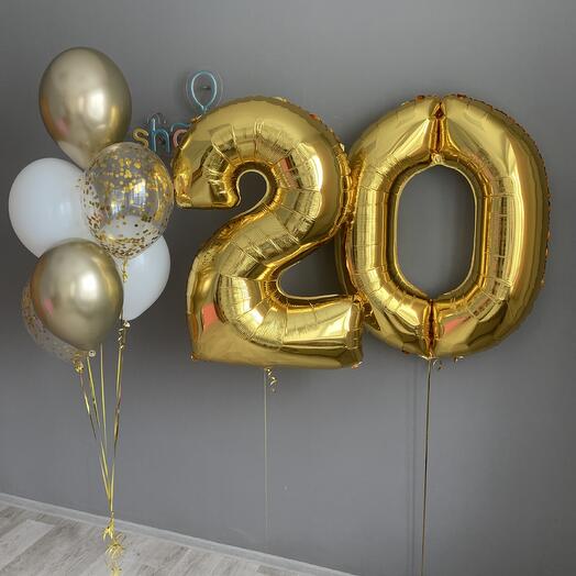 Conjunto de bolas con el número 20