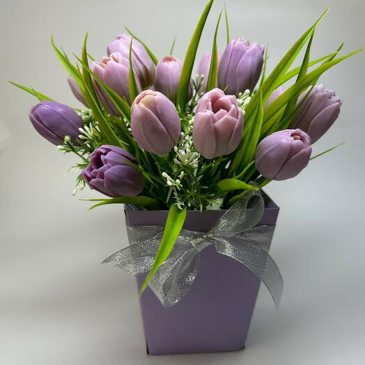 Букет тюльпанов из мыла на 8 Марта для любимых