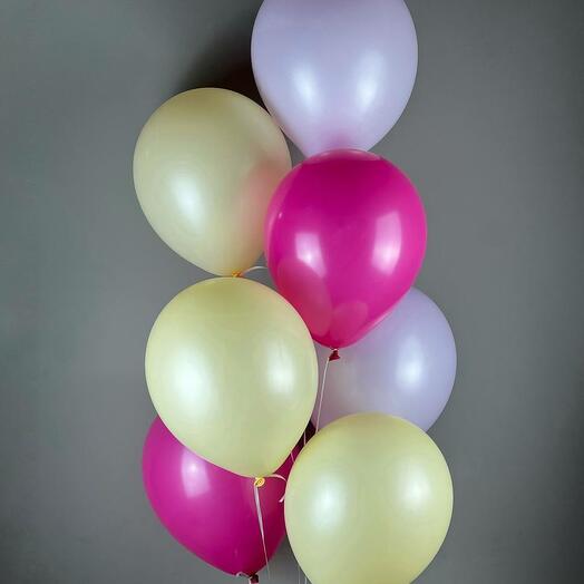 Воздушные шары под цвет букета (7 шт) Микс из 3-х цветов