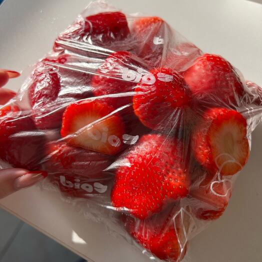 Freshly frozen strawberries