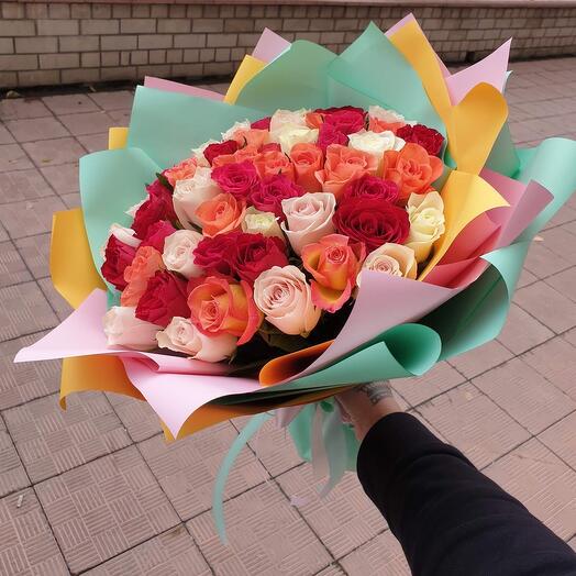 Розы кенийские 51 шт микс