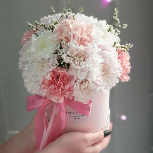 Цветы в коробке "Зефирка"