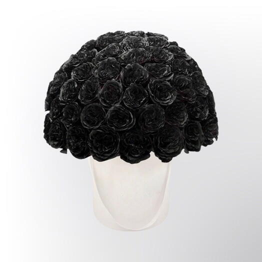 Midnight Frost: Black Spray Painted Roses in a White Elegance Box -2