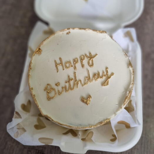 Bento Cake Mini" Happy birthday " gold