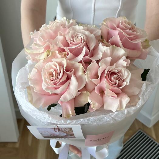 Букет розовых французских роз «Самой любимой»