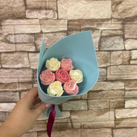 Шоколадный букет 7 роз