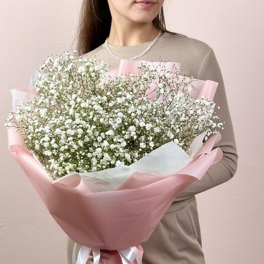 Белый букет из гипсофилы, 9 веток 0290М-009